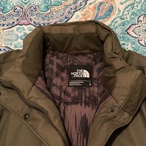The North Face, olive, 3/4 coat…super warm, great comfort!